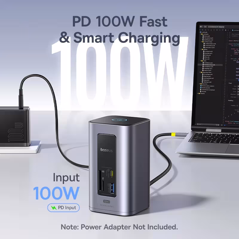 Baseus 12-in-1 USB C Docking Station Dual HDMI 4K@60Hz 100W PD 10Gbps Hub for Mac Windows Baseus 12-in-1 USB C Docking Station Dual HDMI 4K@60Hz 100W PD 10Gbps Hub for Mac Windows - Image 5