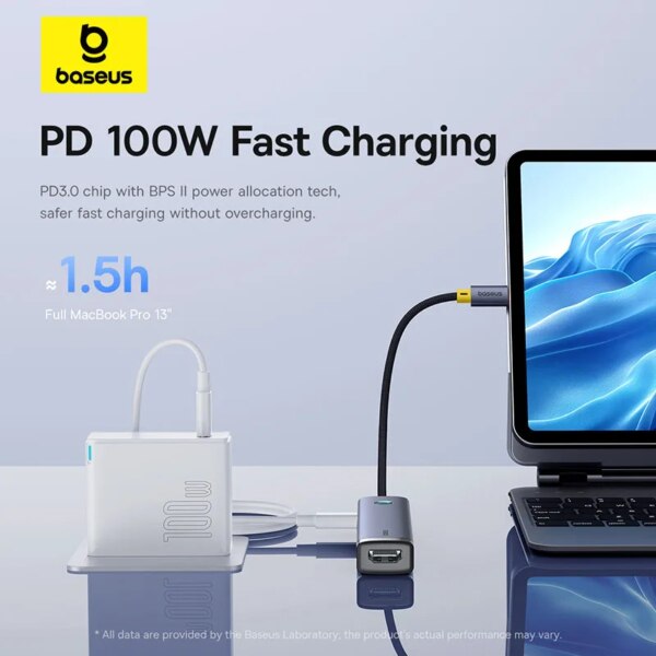 Baseus 9-in-1 USB C Hub HDMI 4K 60Hz Adapter 100W PD USB 3.0 RJ45 Ethernet SD TF Card Reader - Image 5