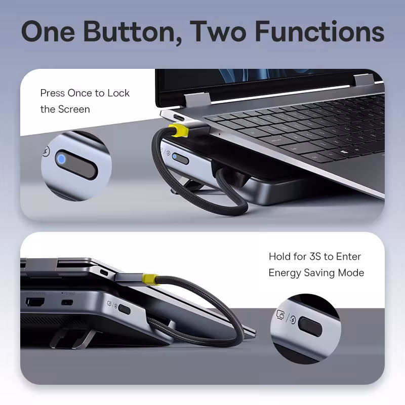 Baseus EliteJoy EH3 12-in-1 USB C Hub Docking Station with Stand Triple Display 4K 60Hz HDMI DP PD 100W Baseus EliteJoy EH3 12-in-1 USB C Hub Docking Station with Stand Triple Display 4K 60Hz HDMI DP PD 100W - Image 6