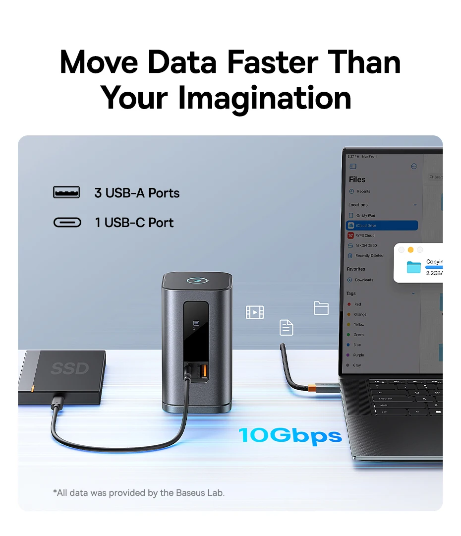Baseus USB C Hub to DP 4K@60Hz HDMI DisplayPort 11-IN-1 Docking Station Triple Display RJ45 PD 100W For Window Mac USB 3.1 HUB