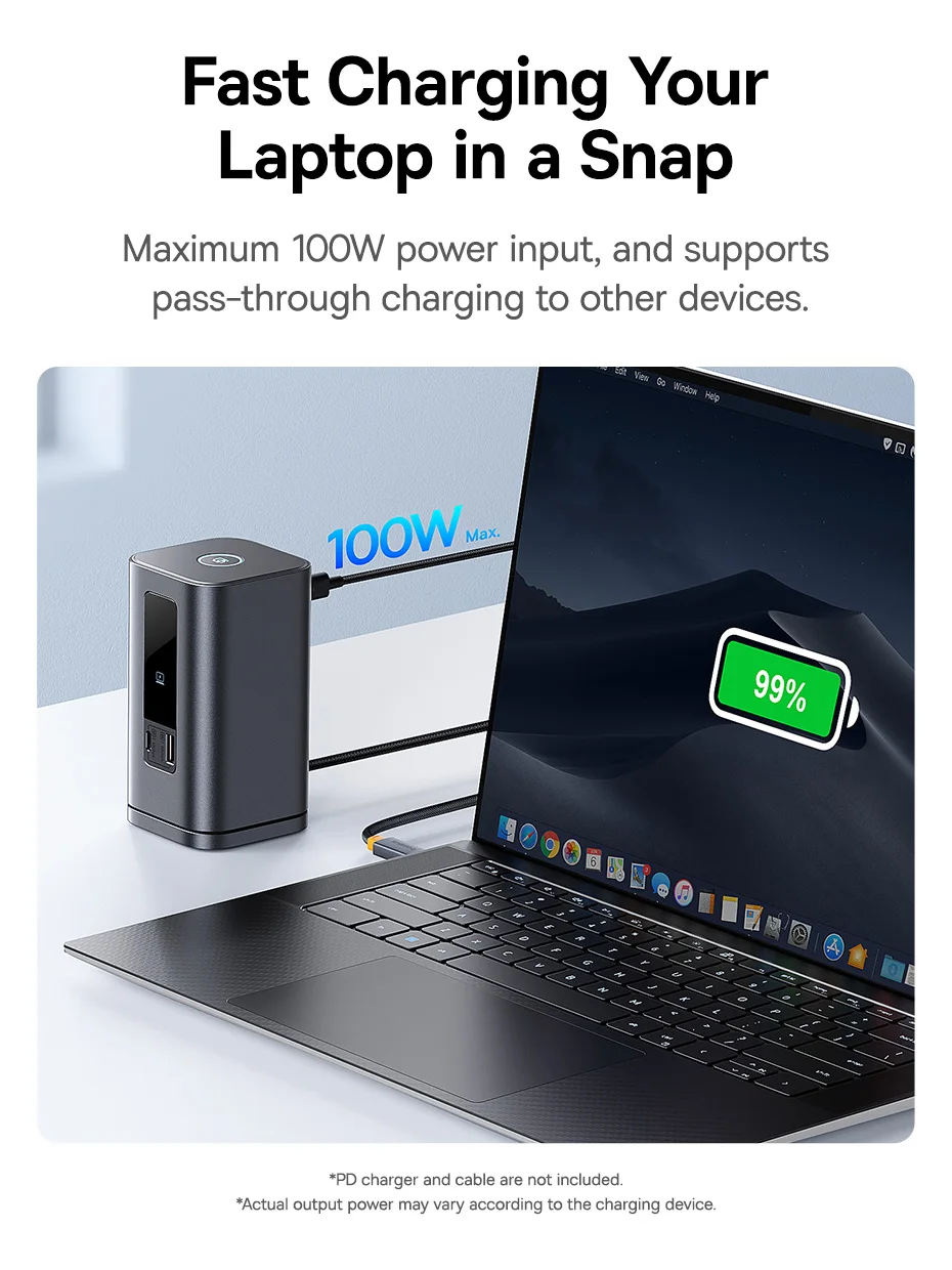 Baseus USB C Hub to DP 4K@60Hz HDMI DisplayPort 11-IN-1 Docking Station Triple Display RJ45 PD 100W For Window Mac USB 3.1 HUB