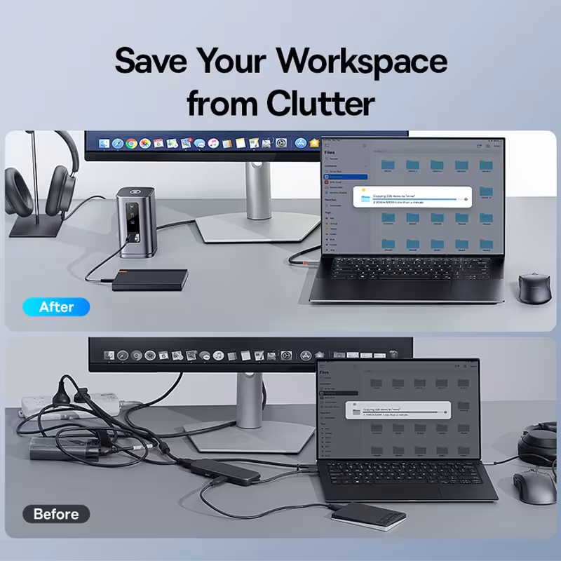 Baseus Spacemate 11-in-1 USB C Docking Station Triple Display 4K@60Hz HDMI DP PD 100W Baseus Spacemate 11-in-1 USB C Docking Station Triple Display 4K@60Hz HDMI DP PD 100W - Image 5