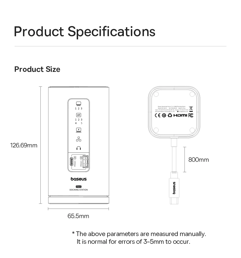 Baseus USB C HUB for Mac M3 M2 M1 System HDMI 4K@60Hz MST Triple Display for MacBook Air Pro Window 11-in-1 HUB Docking Station