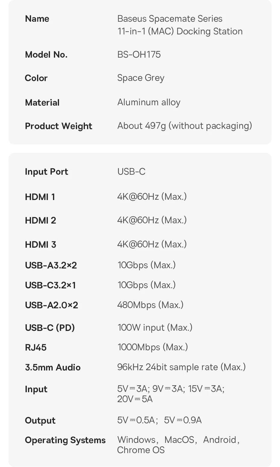 Baseus USB C HUB for Mac M3 M2 M1 System HDMI 4K@60Hz MST Triple Display for MacBook Air Pro Window 11-in-1 HUB Docking Station