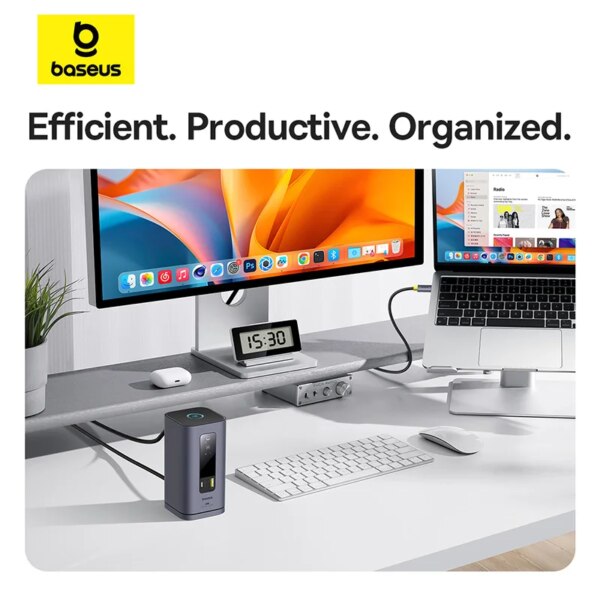 Baseus Spacemate Series 11-in-1 USB C Docking Station Triple Display 4K@60Hz HDMI MST for MacBook - Image 2