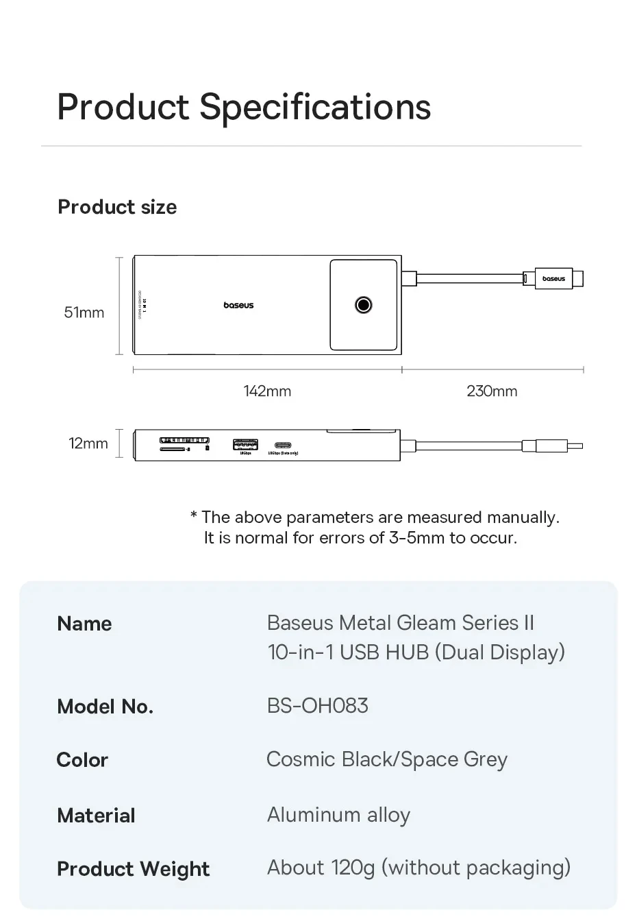 Baseus 10Gbps USB C HUB 4K 60Hz Type C to HDMI RJ45 Ethernet PD 100W for MacBook iPad Sumsang PC Tablet Phone USB 3.2 Gen 2 Hub
