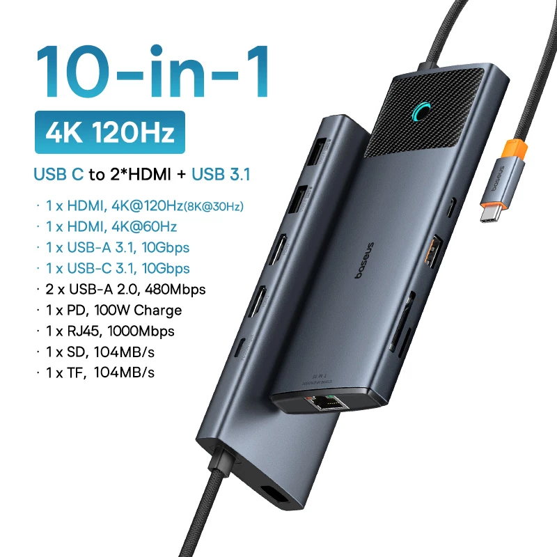 10-in-1 2 HDMI Black
