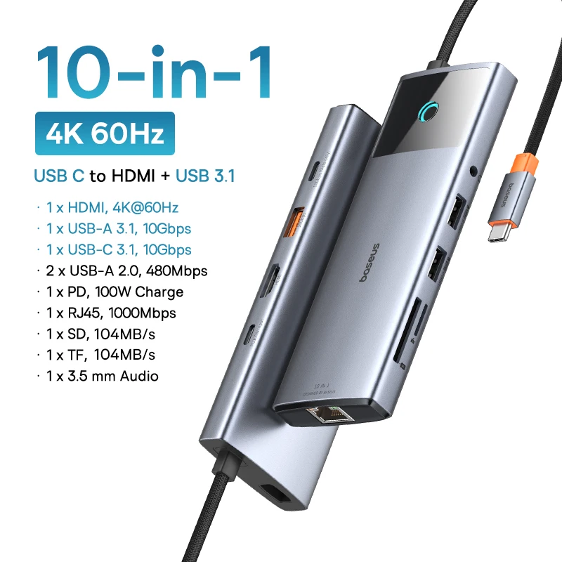 10-in-1 1 HDMI Grey