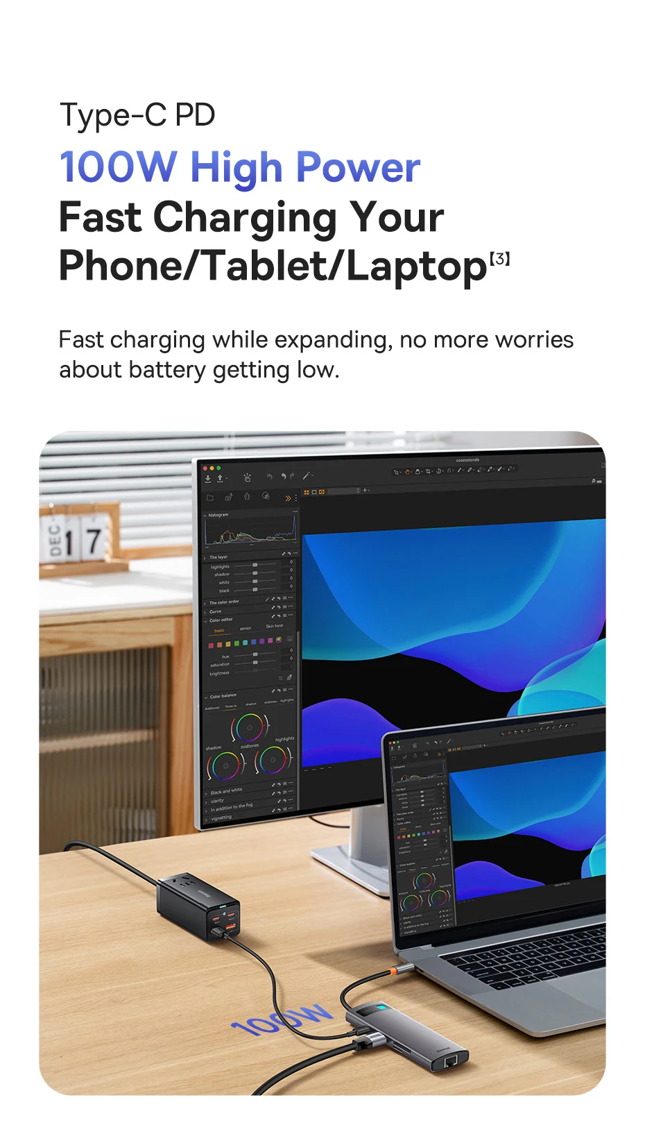 【Flash Sale Limited Stock】Baseus 8-in-1 USB C HUB to HDMI 4K@60Hz Type-C USB3.0 Adapter PD 100W RJ45 SD TF Docking Station Hub