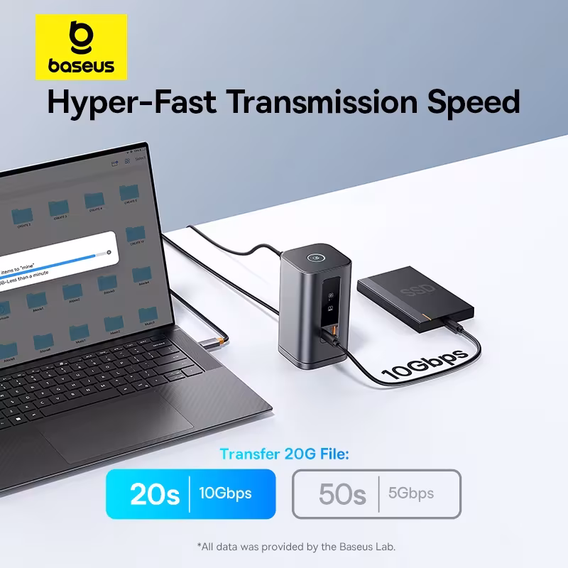 Baseus Spacemate 11-in-1 USB C Docking Station Triple Display 4K@60Hz HDMI DP PD100W Baseus Spacemate 11-in-1 USB C Docking Station Triple Display 4K@60Hz HDMI DP PD100W - Image 4