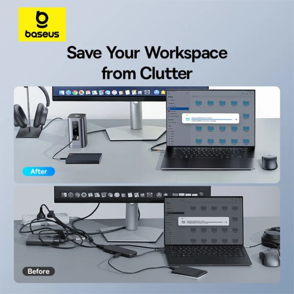 Baseus Spacemate 11-in-1 USB C Docking Station Triple Display 4K@60Hz HDMI DP PD100W - Image 2