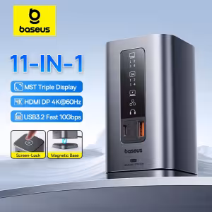 Baseus Spacemate 11-in-1 USB C Docking Station Triple Display 4K@60Hz HDMI DP PD100W