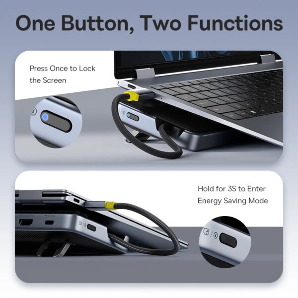 Baseus EliteJoy EH3 12-in-1 USB C Hub with Laptop Stand HDMI DP 4K 60Hz Triple Display - Image 6