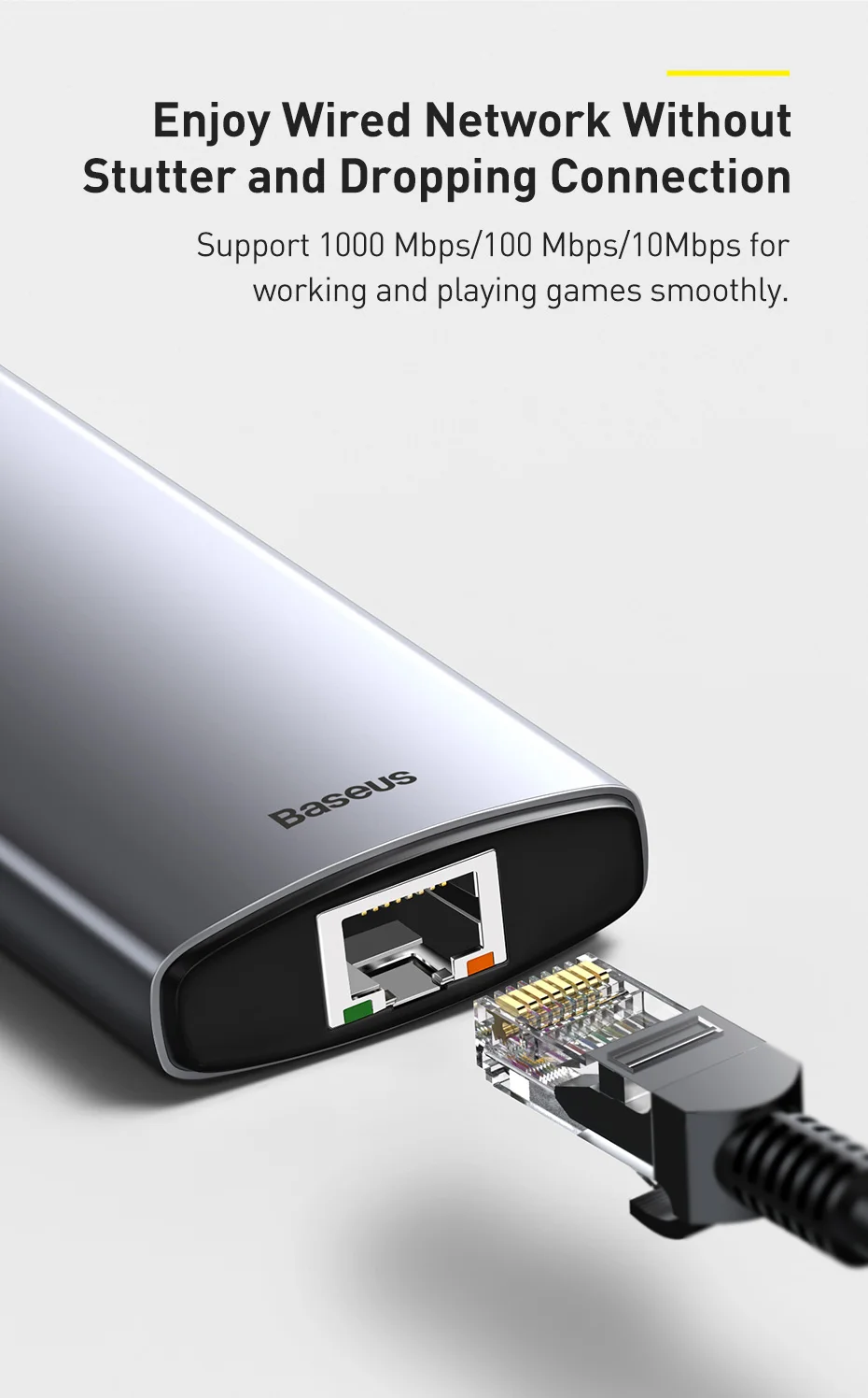 【Limited Offer for Korean Customers】Baseus 6-in-1 Type-C HUB to HDMI 4K 100W PD Fast Charging USB 3.0 RJ45 Docking Station HUB