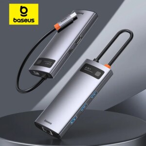 Baseus 6-in-1 Type-C Docking Station HUB with 4K HDMI 100W PD Fast Charging USB 3.0 RJ45 Ethernet