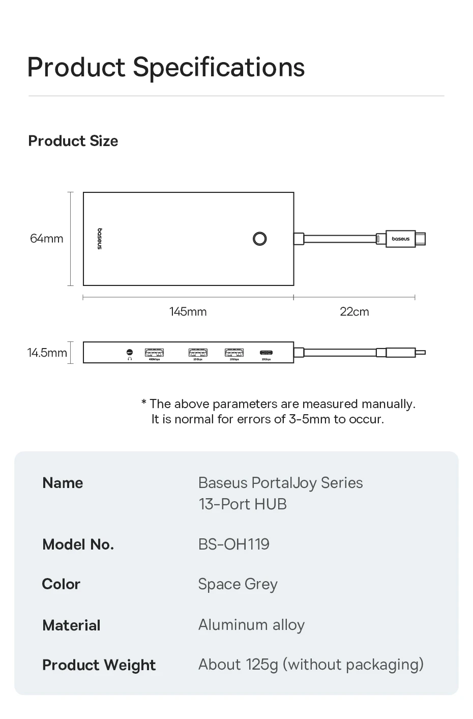 【Limited Offer】Baseus USB Hub Type C to Dual HDMI 4K 60Hz 30Hz VGA PD 100W Fast Charging USB A 3.0 5Gbps MST Display for Windows