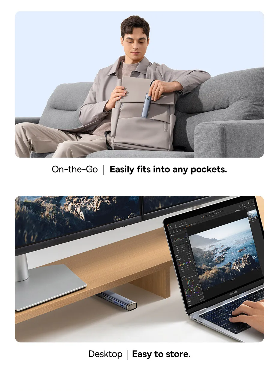 Baseus USB C Hub to HDMI 4K 30Hz USB 3.0 Type C 5Gbps Hub PD 100W Fast Charging Single Display Hub for Win MacBook Pro USB Hub