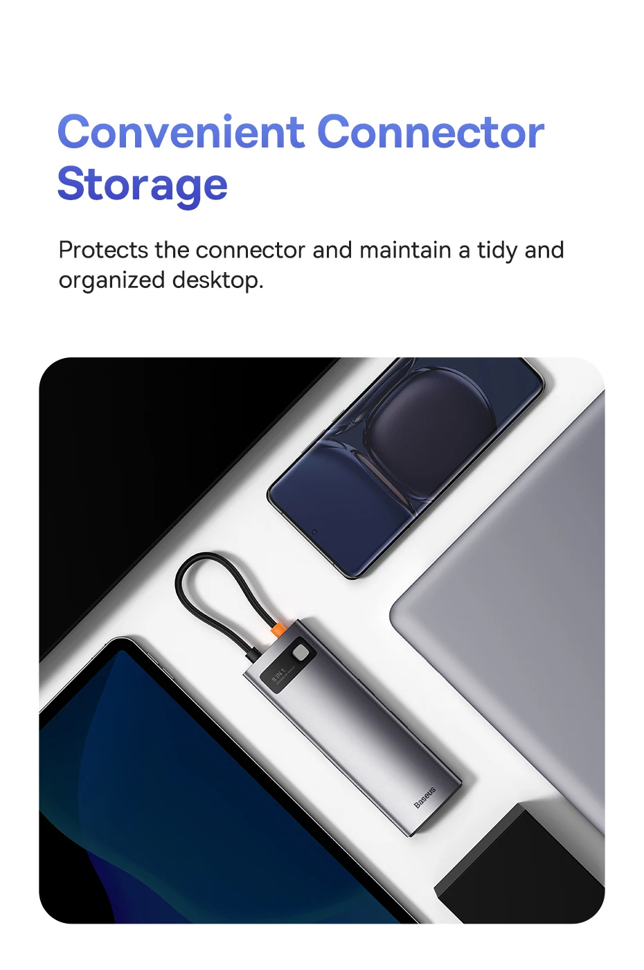 Baseus USB Hub Type C to HDMI-compatible USB 3.1 Hub Adapter 10Gbps RJ45 Ethernet Port TF SD Docking Station for MacBook USB Hub