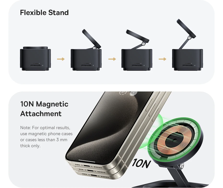 Baseus USB C HUB Magnetic Wireless Charger Qi2 15W for iPhone 16 15 Pro Max HDMI 4K 60Hz USB 3.1 SD TF PD 100W Docking Station