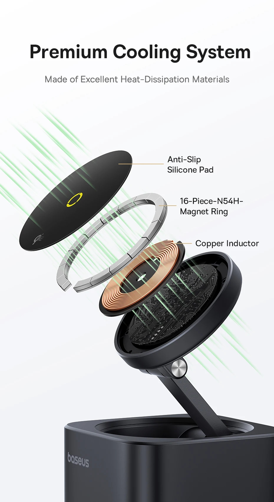 Baseus USB C HUB Magnetic Wireless Charger Qi2 15W for iPhone 16 15 Pro Max HDMI 4K 60Hz USB 3.1 SD TF PD 100W Docking Station