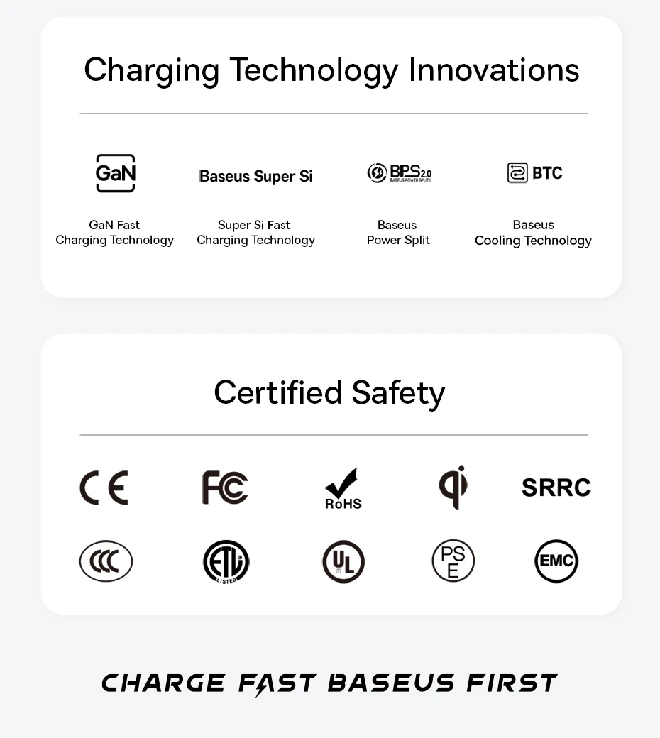 Baseus 65W GaN Charger Quick Charge 4.0 Type C PD USB Charger Portable Travel Charger Fast Charging For Laptop iPhone 16 15 14