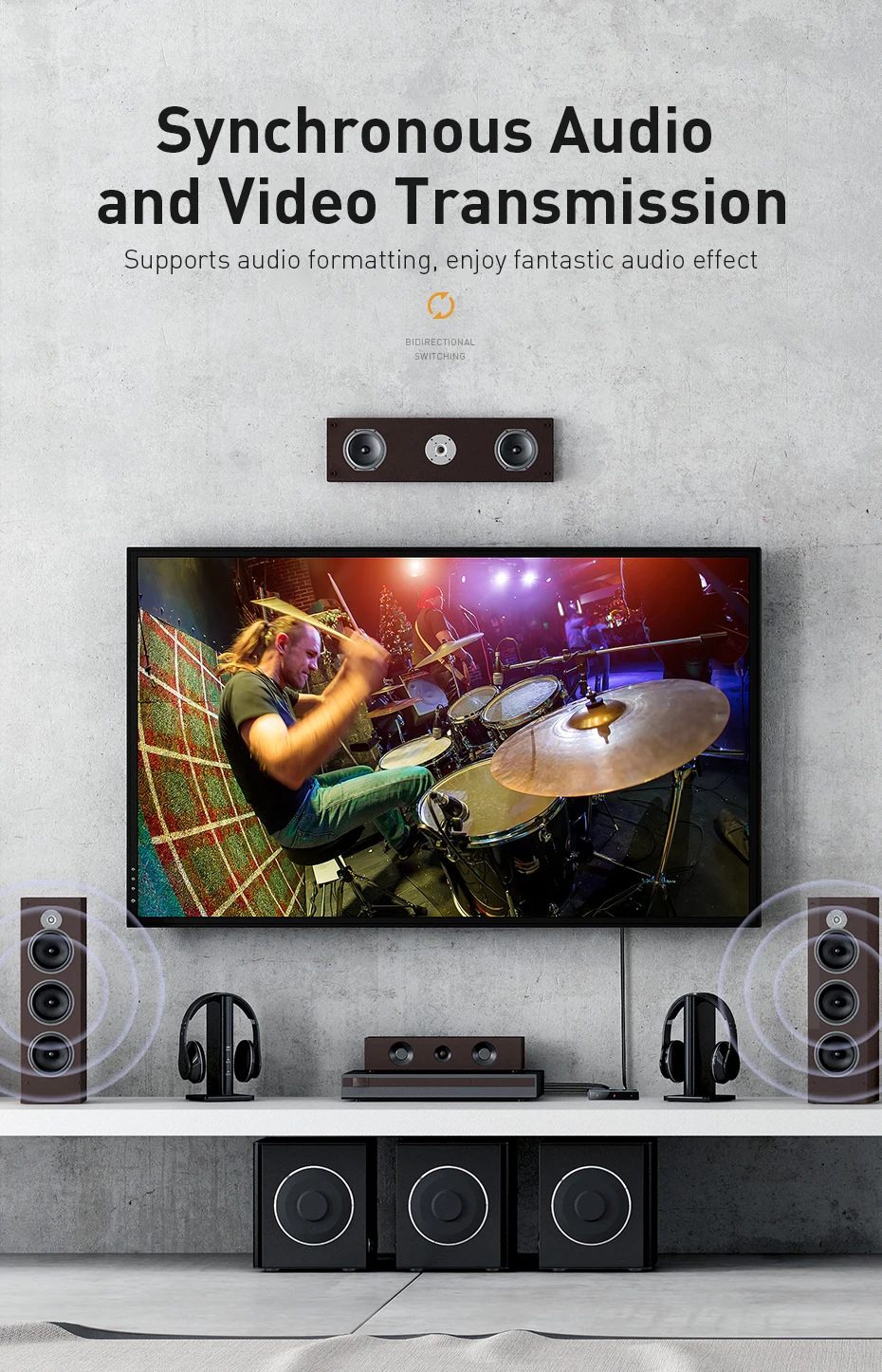 Baseus HDMI-compatible Switcher 4K 60Hz Bi-Direction 1x2/2x1 HDR Audio Adapter for PS4 TV Box 4K HD HDMI-compatible Switcher