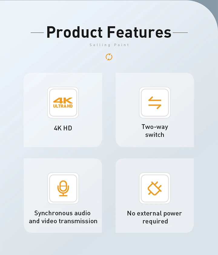Baseus HDMI-compatible Switcher 4K 60Hz Bi-Direction 1x2/2x1 HDR Audio Adapter for PS4 TV Box 4K HD HDMI-compatible Switcher