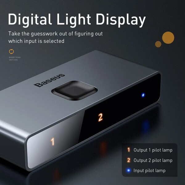 Baseus Matrix 4K HD HDMI Bi-Directional Switch 2x1/1x2 Switcher 4K 30Hz - Image 5