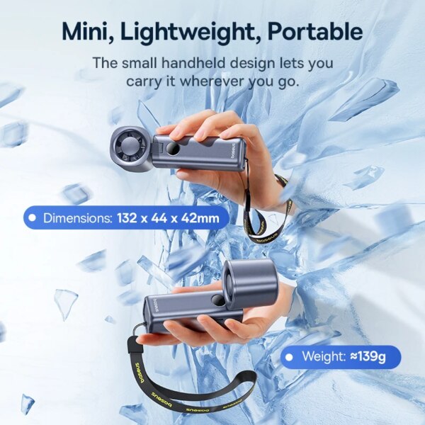 Baseus GoTrip DT1 4000mAh Handheld Fan 19000RPM 5 Speed Portable Mini Fan with LED Display - Image 2