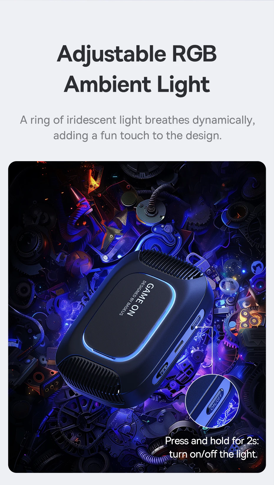 Baseus Magnetic Phone Cooler with Wireless Charging for iPhone 16 15 14 Pro Max Phone Stand Holder Gaming Radiator Cooling Fan