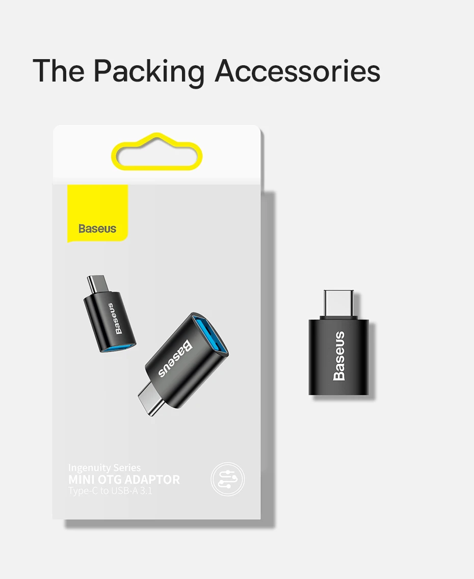 Baseus USB 3.1 Adapter OTG Type C to USB Adapter Female Converter For Macbook pro Air Samsung S20 S10 USB OTG Connector