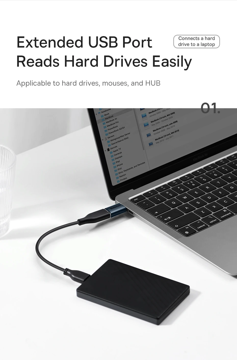 Baseus USB 3.1 Adapter OTG Type C to USB Adapter Female Converter For Macbook pro Air Samsung S20 S10 USB OTG Connector