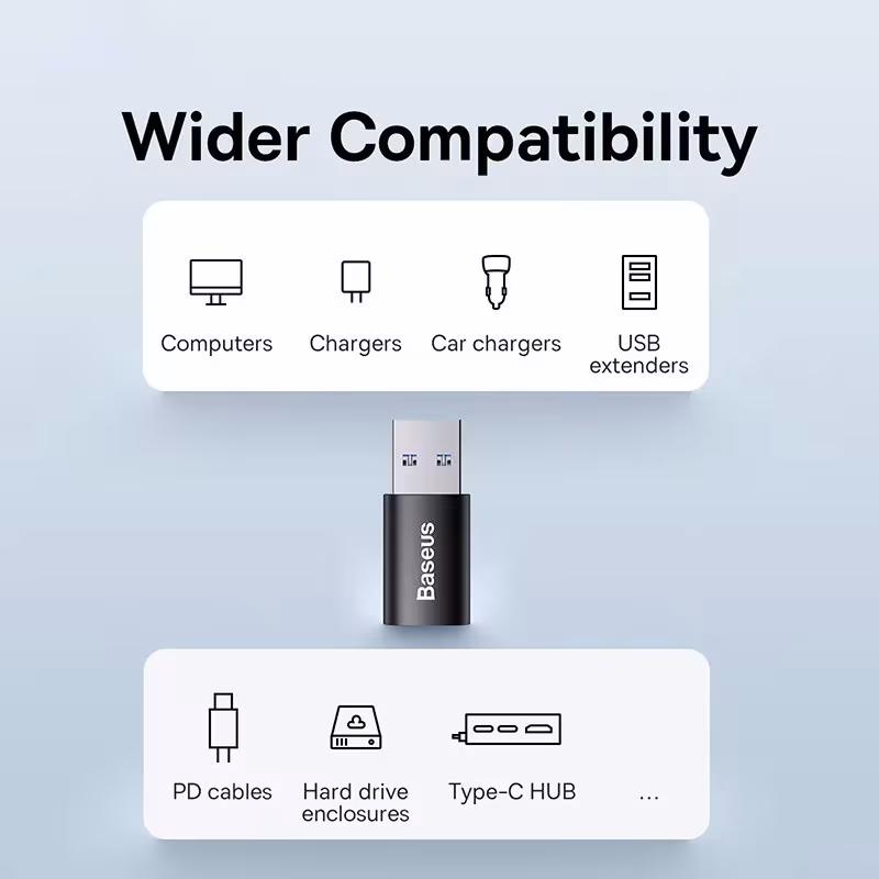 Baseus USB 3.1 Adapter OTG Type C to USB Adapter 10Gbps For MacBook Samsung Xiaomi Huawei Baseus USB 3.1 Adapter OTG Type C to USB Adapter 10Gbps For MacBook Samsung Xiaomi Huawei - Image 4