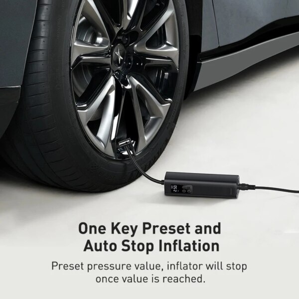 Baseus Portable Air Compressor Pump Digital Display Car Tire Inflator for Electric Motorcycle Bicycle - Image 5