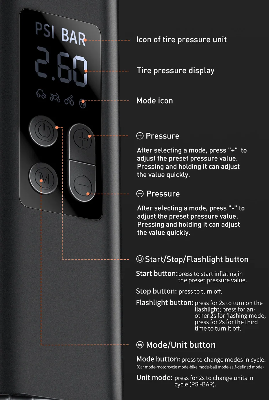 Baseus Car Inflator Portable Air Compressor Pump for Electric Motorcycle Bicycle Car Tyre Inflator Digital Display Compressors