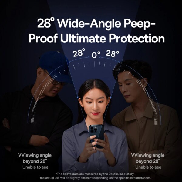 Baseus 0.4mm Corning Tempered Glass Screen Protector for iPhone 16 15 14 13 Pro Max Plus Anti-Peep Auto Installation - Image 4
