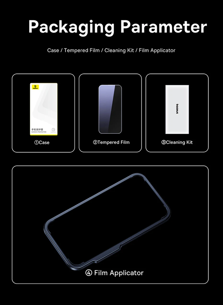 Baseus Tempered Glass for iPhone 17 16 Pro Max Screen Protector for iPhone 15 14 13 12 11 Pro Max Clear Edge Anti-Peeping Film