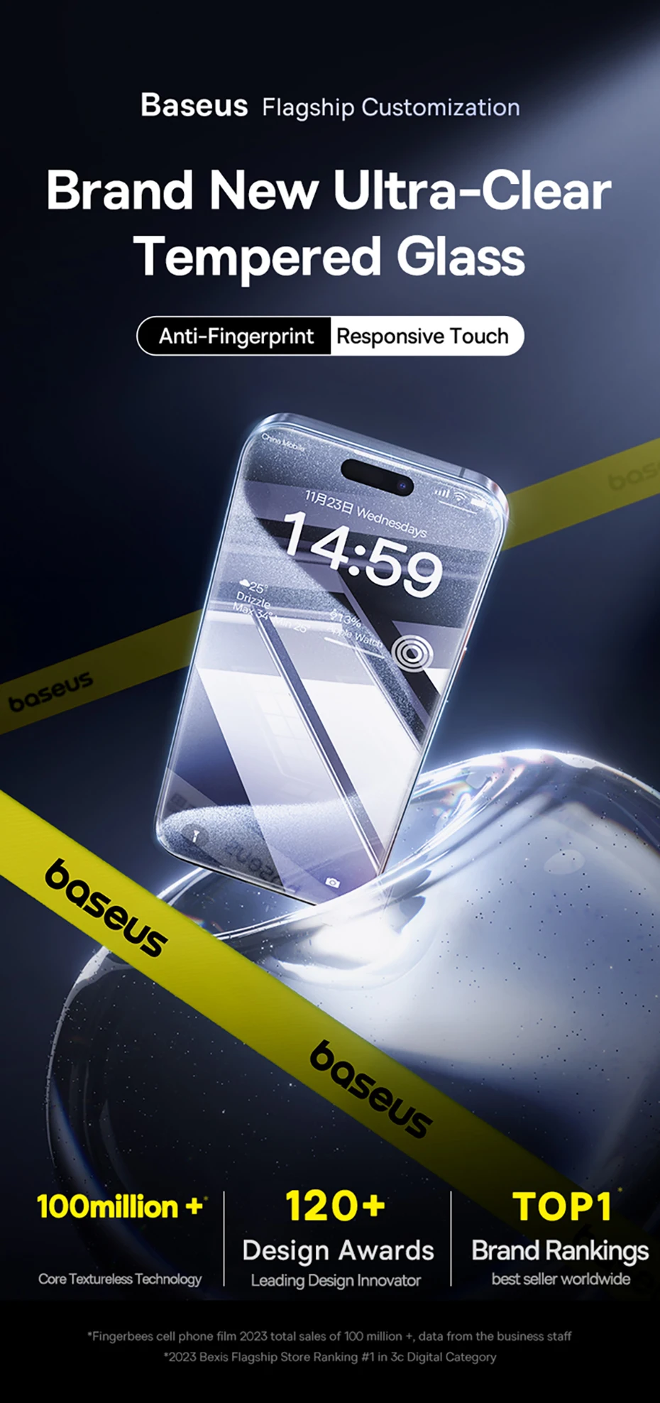 Baseus Tempered Glass for iPhone 17 16 Pro Max Screen Protector for iPhone 15 14 13 12 11 Pro Max Clear Edge Anti-Peeping Film