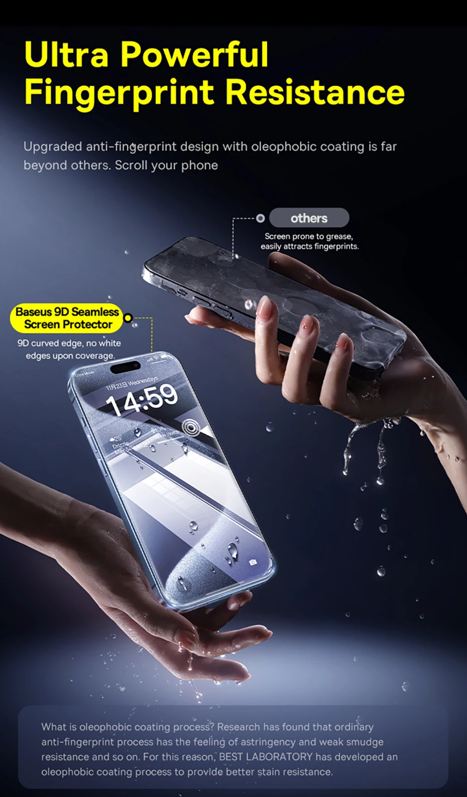 Baseus Tempered Glass for iPhone 17 16 Pro Max Screen Protector for iPhone 15 14 13 12 11 Pro Max Clear Edge Anti-Peeping Film