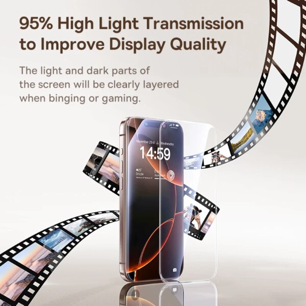 Baseus Full-View 0.3mm Tempered Glass Screen Protector for iPhone 17 16 15 14 13 Pro Max - Image 5