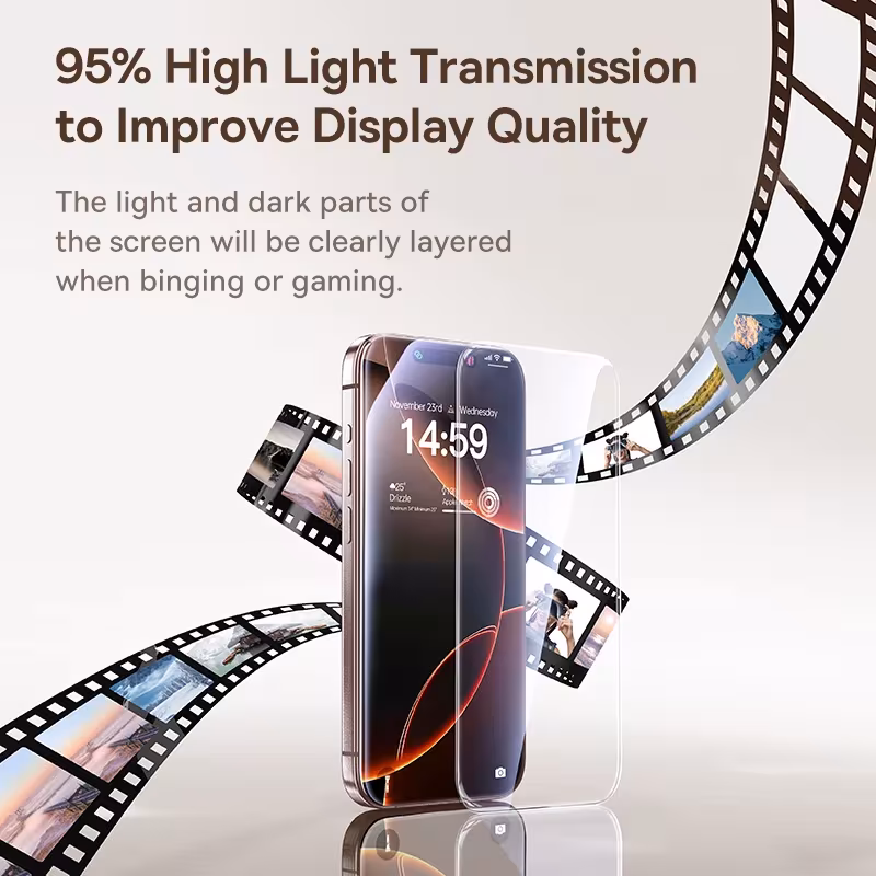 Baseus Full-View 0.3mm Tempered Glass Screen Protector for iPhone 17 16 15 14 13 Pro Max Baseus Full-View 0.3mm Tempered Glass Screen Protector for iPhone 17 16 15 14 13 Pro Max - Image 5