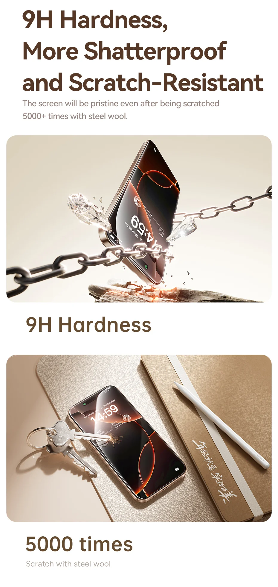 Baseus Full-View 0.3mm Tempered Glass For iPhone 17 16 Pro Max Screen Protector For iPhone 17 Air 15 14 13 Pro Max Dust Proof