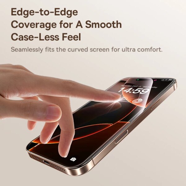 Baseus Full-View 0.3mm Tempered Glass Screen Protector for iPhone 17 16 15 14 13 Pro Max - Image 2