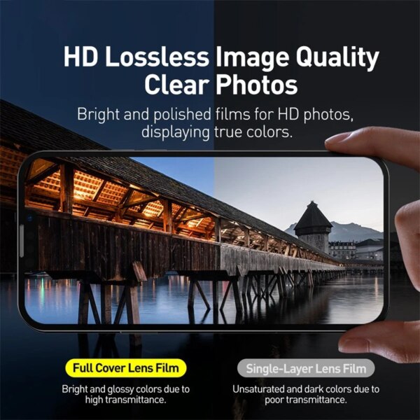 Baseus 2PCS Full-Coverage Camera Lens Protector for iPhone - Image 2