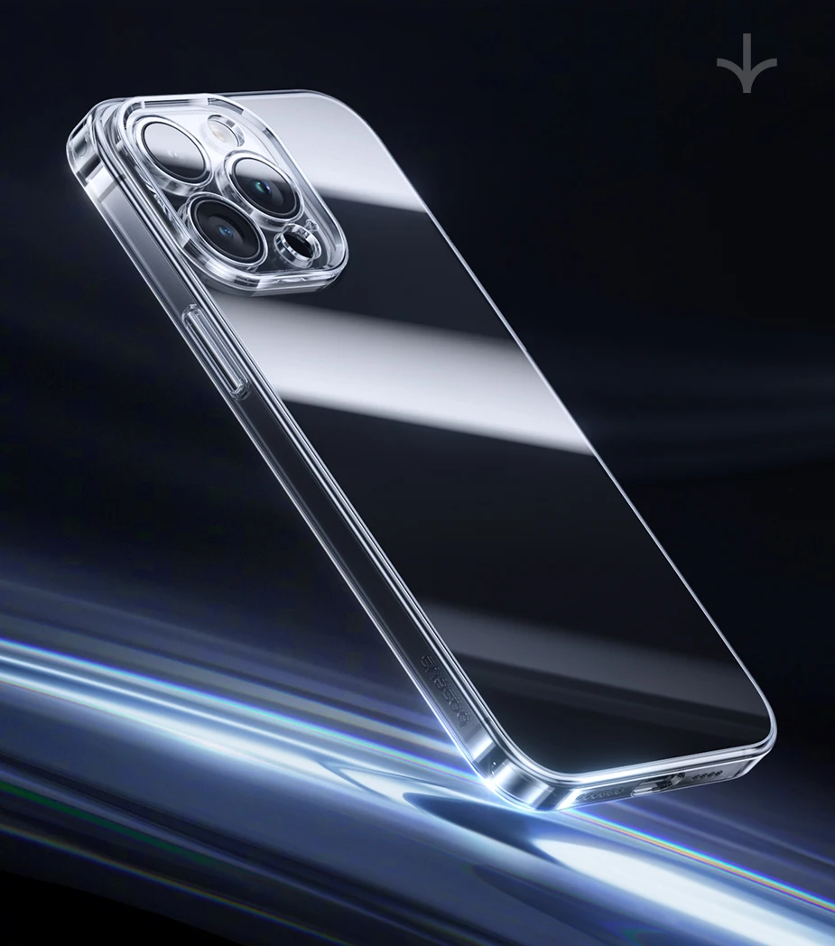 Baseus Tempered Glass Case for iPhone 16 15 Pro Max Clear Hard Corning Gorilla Glass Case for iPhone 15 14 13 Pro Max Plus Case