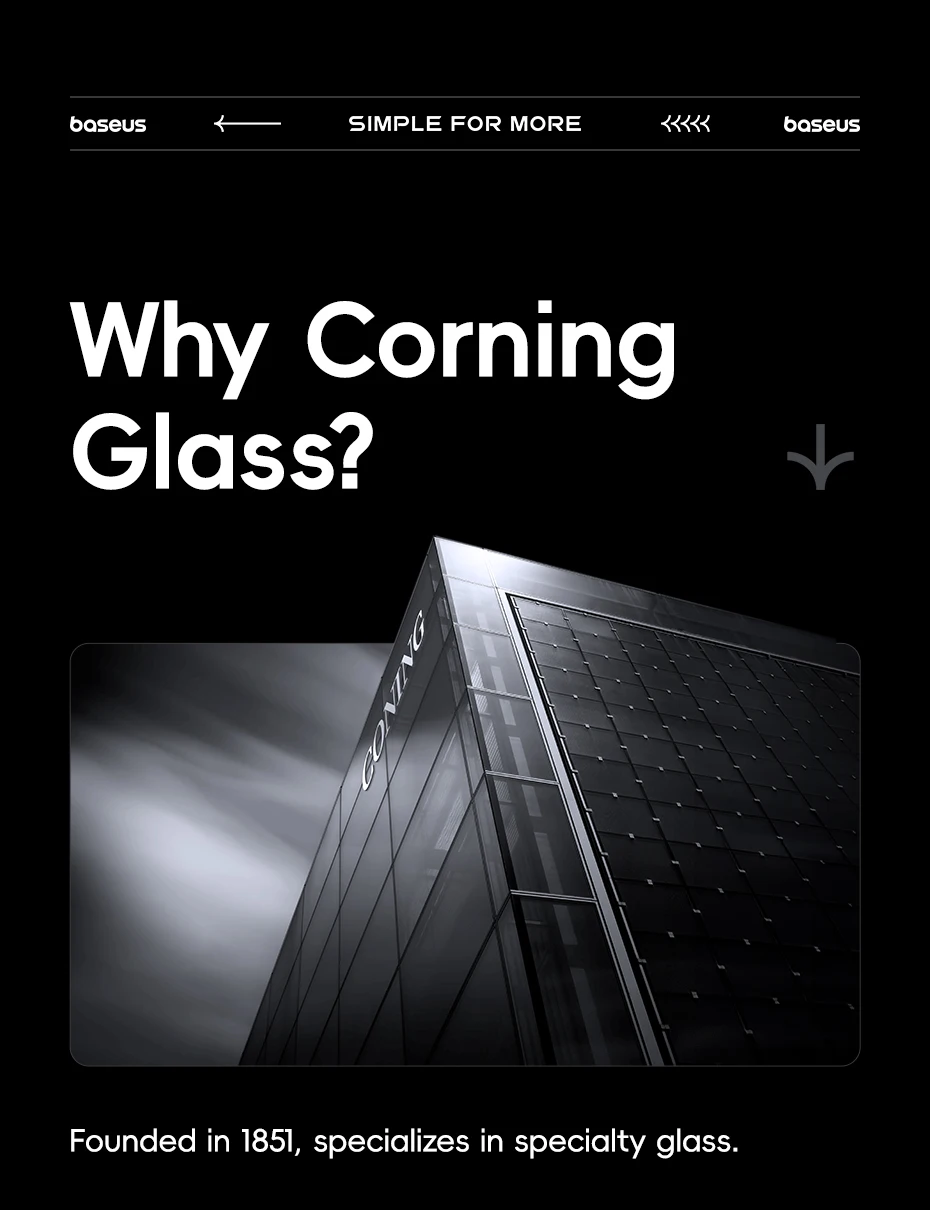 Baseus Tempered Glass Case for iPhone 16 15 Pro Max Clear Hard Corning Gorilla Glass Case for iPhone 15 14 13 Pro Max Plus Case