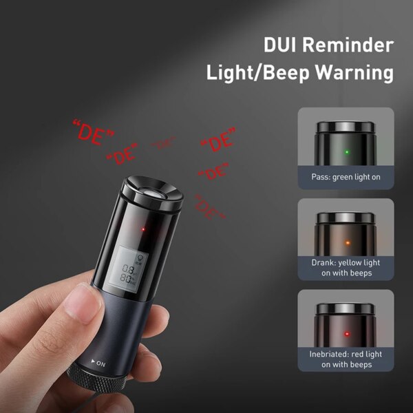 Baseus Digital Alcohol Tester Breathalyzer Contactless Rechargeable BAC Meter Analyzer - Image 3