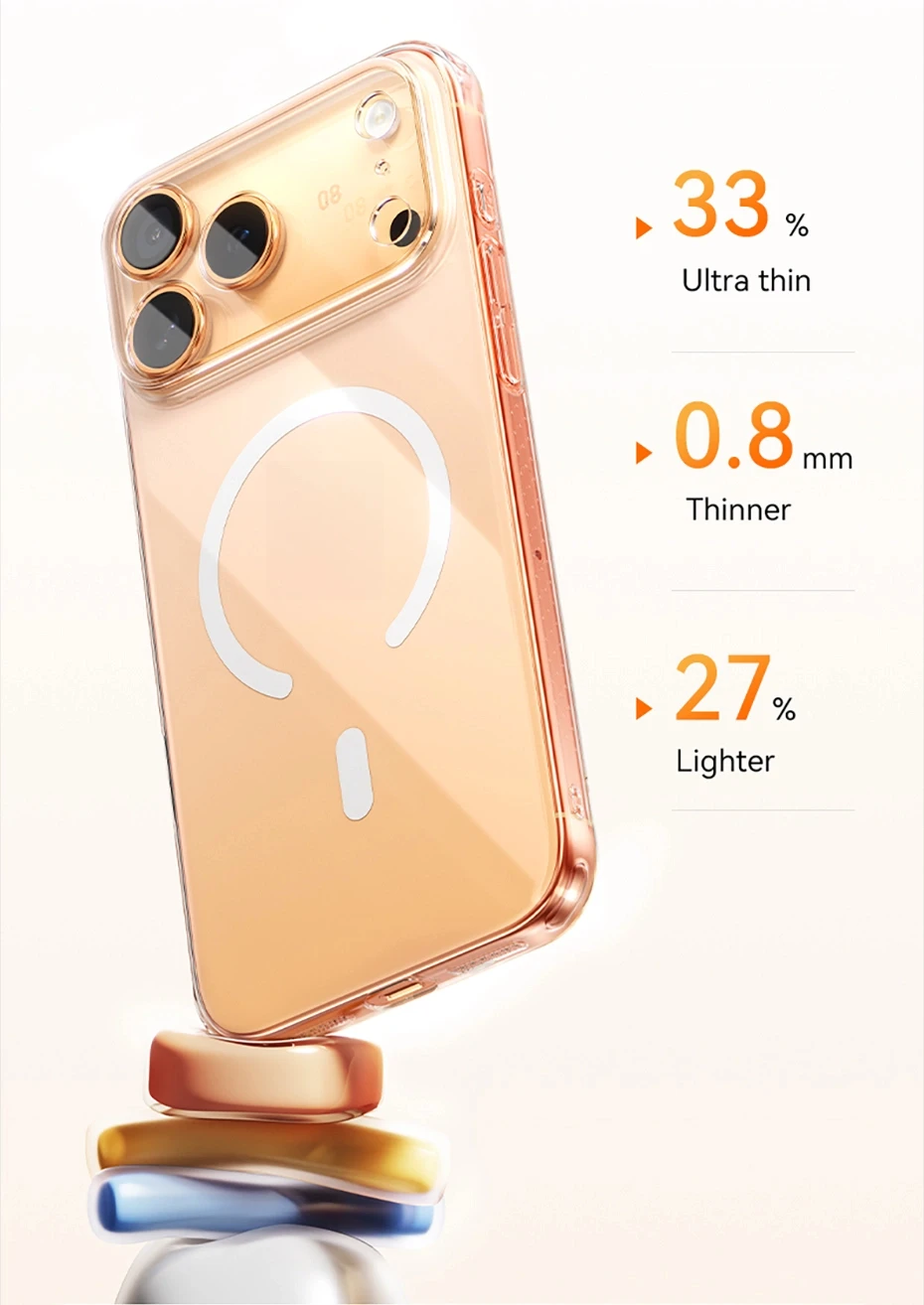 Baseus Magnetic Case For iPhone 17 Pro Max 17 Air Wireless Charging For Magsafe Case For iPhone 16 15 14 13 Pro Max Clear Cover