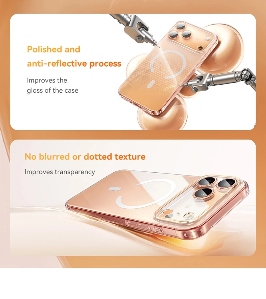 Baseus Magnetic Case For iPhone 17 Pro Max 17 Air Wireless Charging For Magsafe Case For iPhone 16 15 14 13 Pro Max Clear Cover