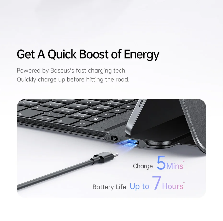 Baseus Detachable Keyboard Case Ultra Thin For iPad Pro 11-inch 2018-2022 iPad Air 4 Air 5 10.9 inch Pad Air6 Air7 11 inch